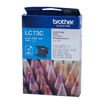 Brother LC-73C Cyan High Yield Ink - DCP-J525W/J725DW/J925DW, MFC-J6510DW/J6710DW/J6910DW/J5910DW/J430W/J432W/J625DW/J825DW - up to 600 pages
