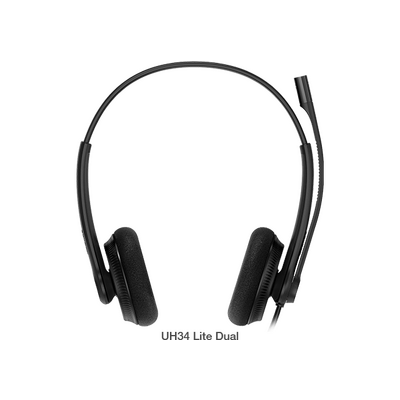 YEALINK UH34 Dual Ear Wideband Noise Cancelling Microphone - USB Connection, Foam Ear Cushions, Designed for Microsoft Teams