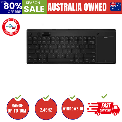 Wireless Keyboard With Touchpad & Media Keys (2.4Ghz, Range Up To 10M)