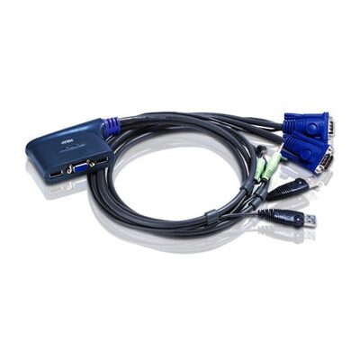 Aten Petite 2 Port USB VGA KVM Switch with Audio