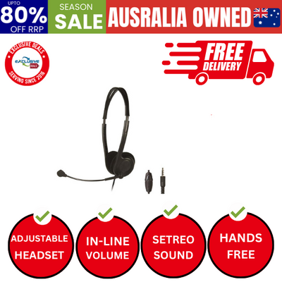 Light Weight Headset With Boom Microphone Single Combo