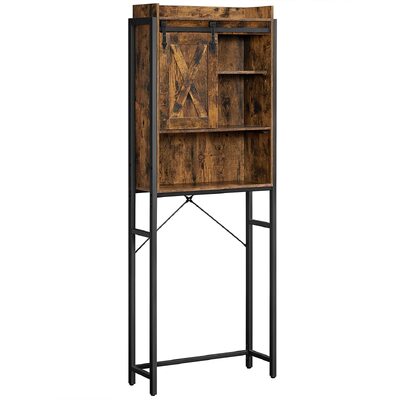 Bathroom Organiser Rack With Small Cabinet Steel Frame 64 X 24 X 171 Cm Rustic B