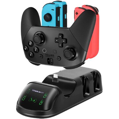 5 In 1 Controller Charger Dock For Nintendo Switch Joy-Cons And Pro Controller With Led Indicator And Type-C Charging Cable