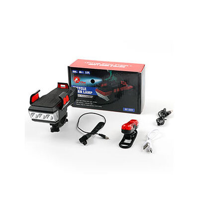 Bike Led Light 550Lm Front And Back Usb Rechargeable With 4000Mah Power Bank And