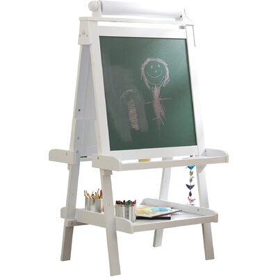 White Deluxe Wood Easel Set For Kids