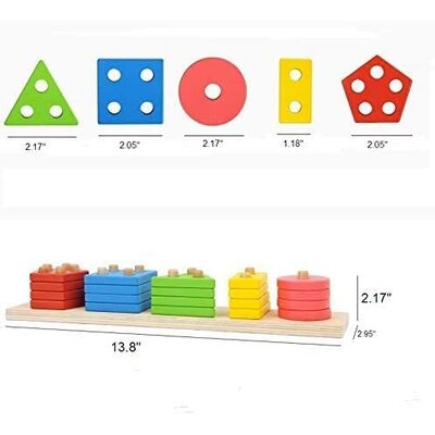 Wooden Educational Preschool Blocks Puzzle For 3 To 5 Year Old Kids Toys