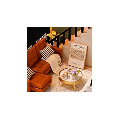 Dollhouse Miniature With Furniture Kit Plus Dust Proof And Music Movement - Comfortable Room