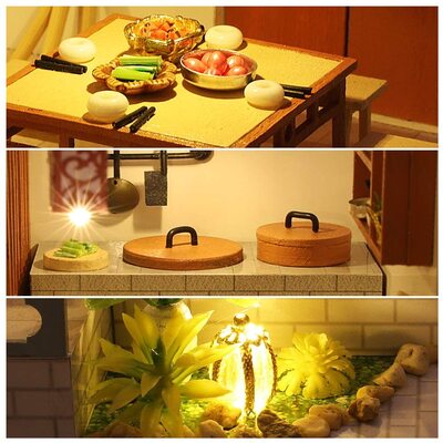 Dollhouse Miniature With Furniture Kit Plus Dust Proof And Music Movement - Guqin Pavilion