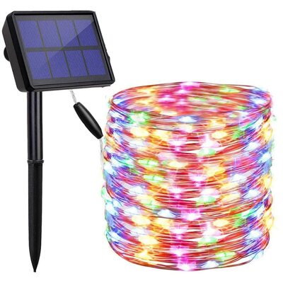 20m 200 LED Solar Powered Outdoor Lights with 8 Lighting Modes and Waterproof