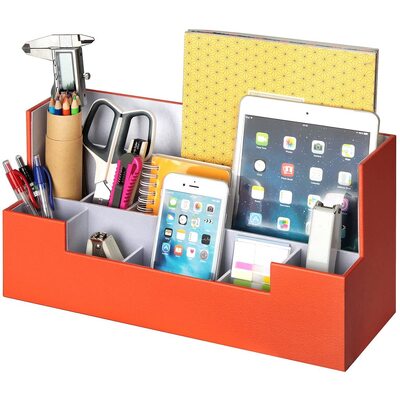 Desk Supplies Office Organizer Caddy Orange