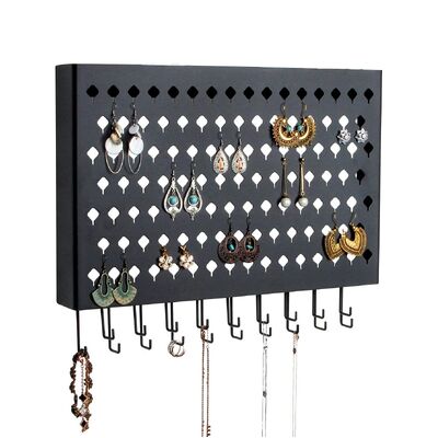 Wall Mount Earring Jewelry Hanger Organizer Holder (Black)
