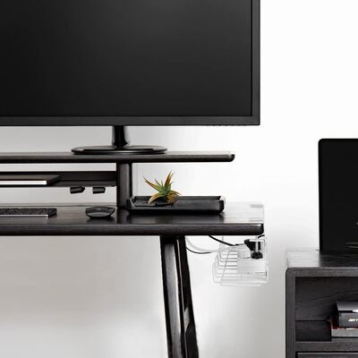 White 2 pack Under Desk Cable Management Tray