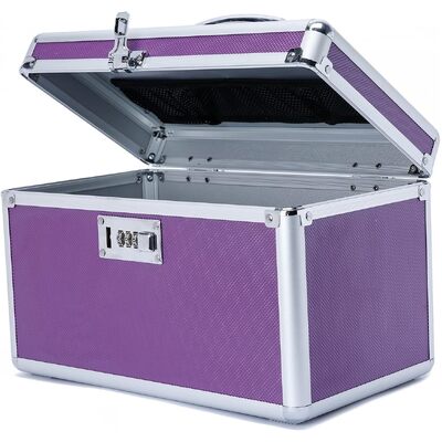 Purple Locking Combination Medicine Box Medium