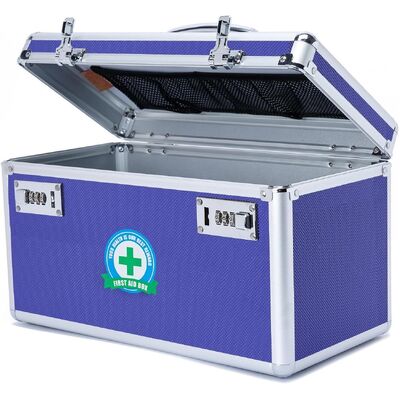 Blue Locking Combination Medicine Box