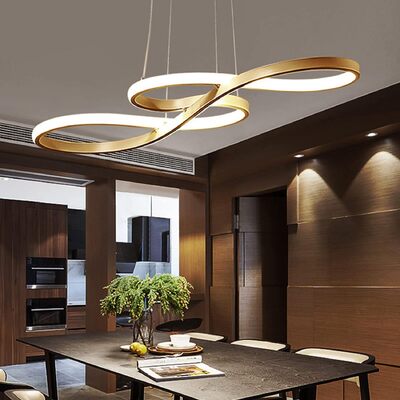 Led Modern Chandelier, Musical Note, Dimmable Pendant, Gold