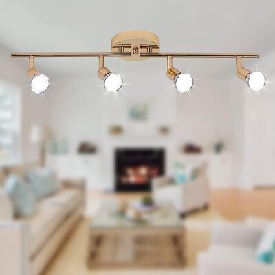 Gold Modern 4 Light Track Lighting Kit LED