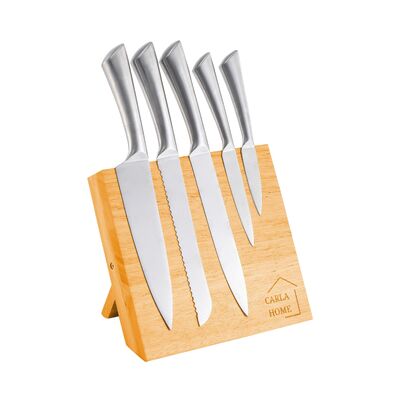 Bamboo Magnetic Knife Block Holder for Kitchen Storage