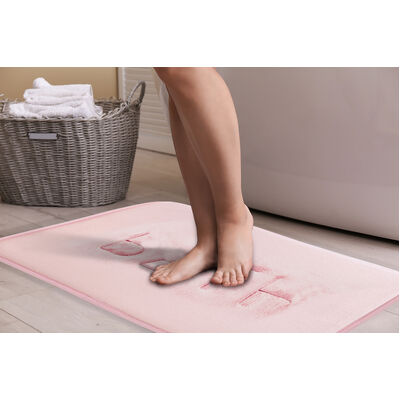 Extra Thick Memory Foam Bath Rug Mat (60 x 40 cm, Pink)