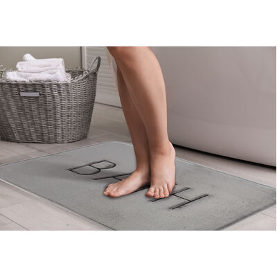 Extra Thick Memory Foam Bath Rug Mat (60 x 40 cm, Grey)