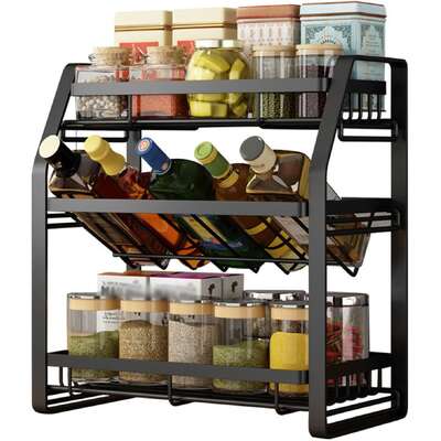 3-Tier Detachable Spice Rack Storage Organiser For Kitchen Countertop