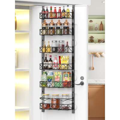 6 Tier Adjustable Baskets Over Door Pantry Organiser For Home Kitchen
