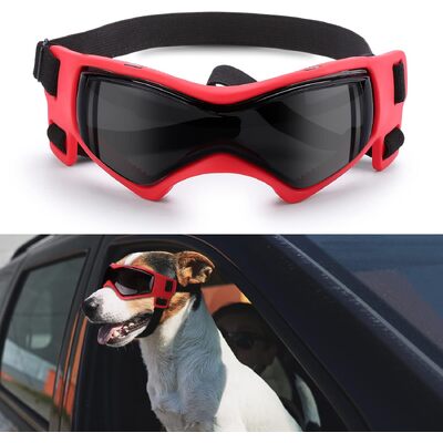 Dog Helmet Goggles, Small And Medium, Red