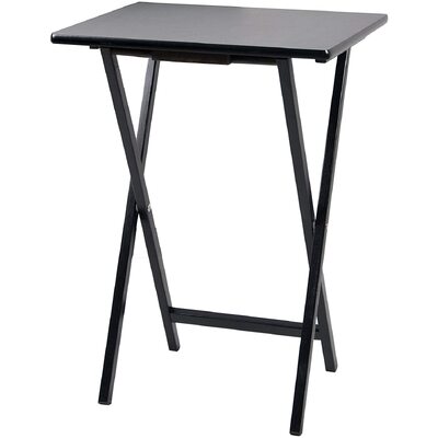 Black Wood Folding Tv Tray & Snack Table