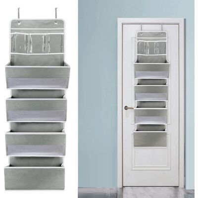 Wall Mount Hanging Organizer with 4 Large Capacity Pocket Organizers and 3 Small