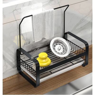 Adhesive Sink Caddy Sponge Holder Storage for Kitchen Accessories