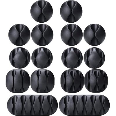 16 Pack Black Cord Organizer Cable Management For Home And Office