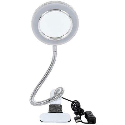 Led 8X Magnifying Lamp With Flexible Gooseneck