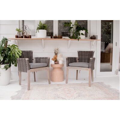 Whicker Highback Chair Twinset - Grey