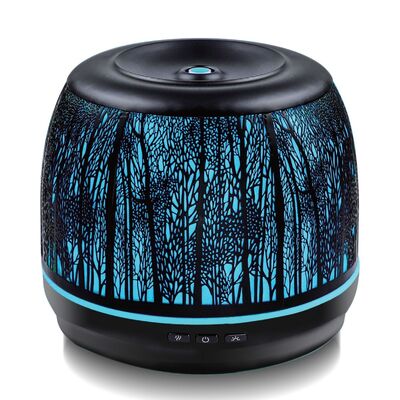 500Ml Metal Essential Oil And Aroma Diffuser-Black