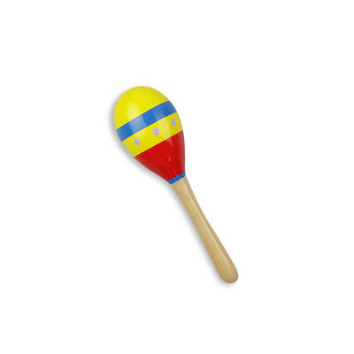 Box Of 8 Maracas Kids Educational Wooden Hand Painted Bulk