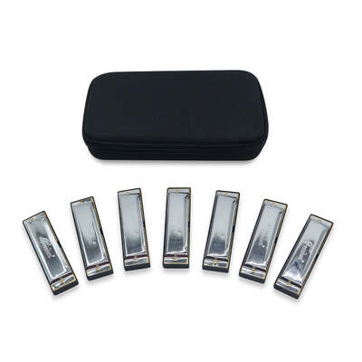 Freedom 7 Pack Harmonica Set Key Of A B Flat C D E F G | 10 Hole