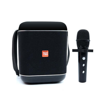 Portable Bluetooth Speaker Wireless Microphone Karaoke Black