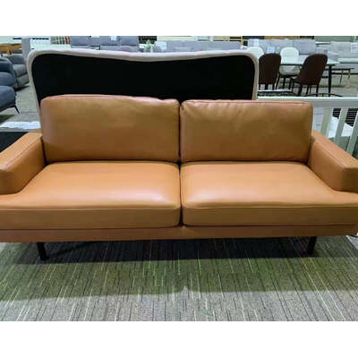 Artemis 3 Seater Sofa/PU Leather Upholstery/Steel Legs/Retro
