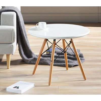 Simple White Color Round Coffee Table 80Cm
