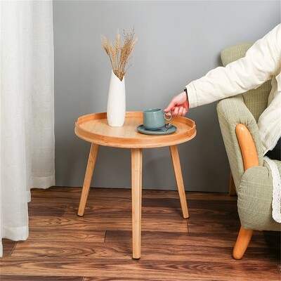 Bamboo Round Coffee Side Table
