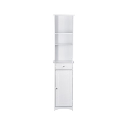 Bathroom Tall Storage Cabinet Organiser - White