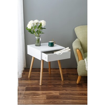 Bedside Table Side Table Bedroom Drawers White