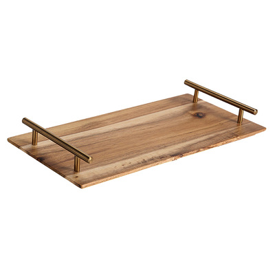 39Cm Brown  Rectangle Wooden Acacia Food Serving Tray Charcuterie Board Home Decor