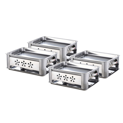 4X 45Cm Portable Stainless Steel Outdoor Chafing Dish Bbq Fish Stove Grill Plate