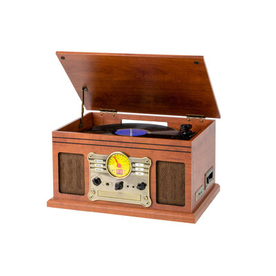 Vinyl, Turntable, Wireless Streaming + CD Player in 1 Retro Music Centre