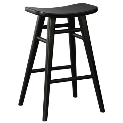 Aria Oval Solid Timber Counter Stool (Black)