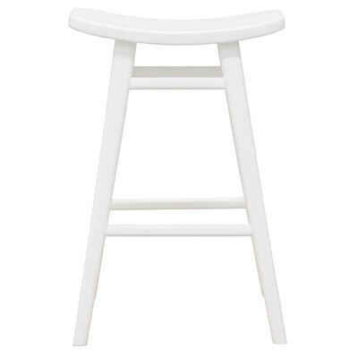 Aria Oval Solid Timber Counter Stool (White)
