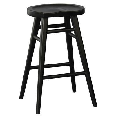 Scandinavian Timber Kitchen Counter Stool (Black)