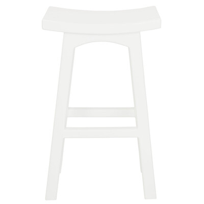 Tokyo Solid Mahogany Timber Barstool (White)
