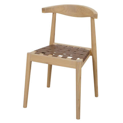 Elliot Leather Dining Chair Natural Elegant and Comfortable 