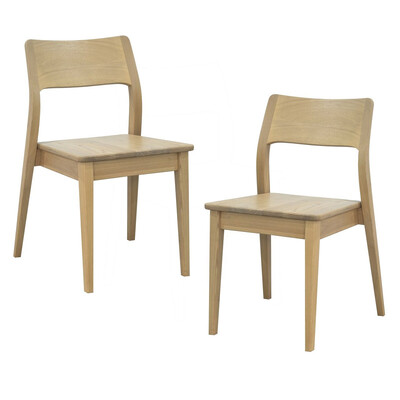 Solid Oak Dining Chair - Set of 2 (Natural)